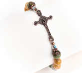 Connemara Marble Bronzetone Mother of God Bracelet